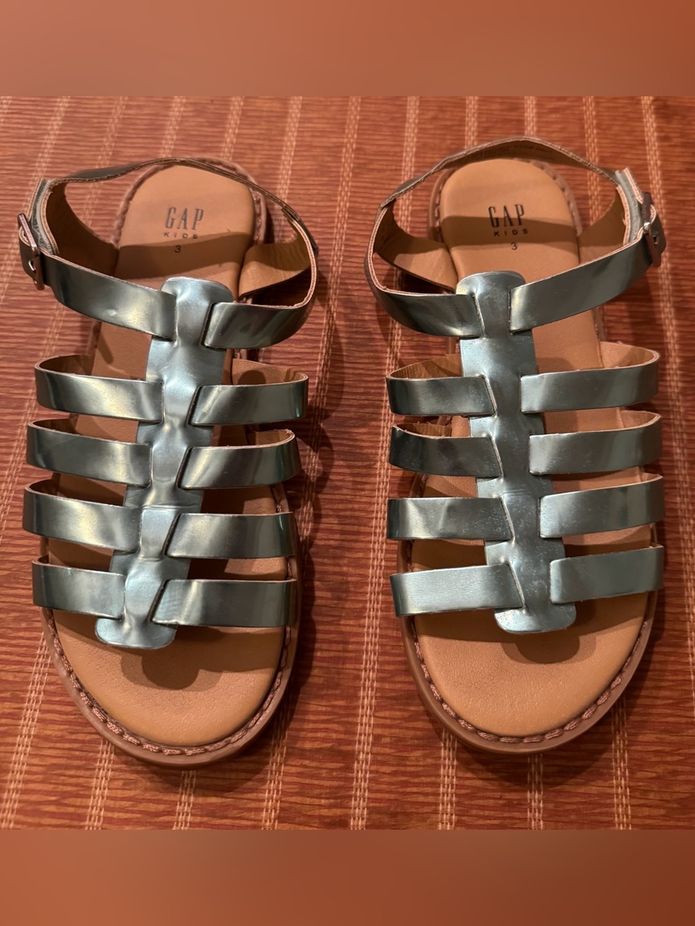 GAP Kids Teal Metallic Strappy Gladiator Sandals